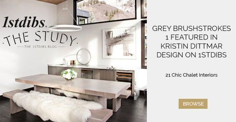 Grey Brushstrokes 1 featured in Kristin Dittmar Design on 1stDibs