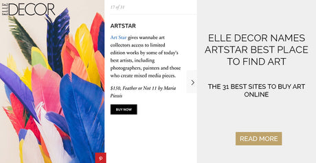 Elle Decor Names ArtStar Best Place to Find Art