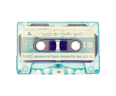 WALK THE LINE: This image shows a vintage Scotch magnetic tape cassette with a handwritten label that reads Walk Like Time. The cassette is labeled as side two and is a C-120. The image is taken against a white background.