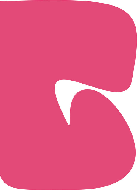 SANGRIA: A digital illustration of an abstract graphic design element featuring a pink shape with a white cutout.