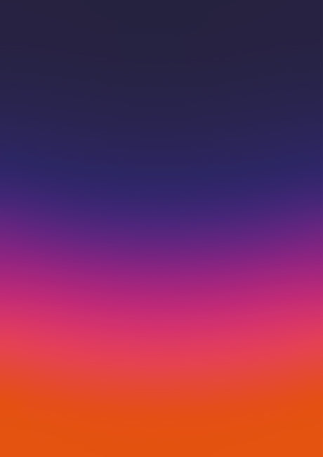 AFTERLIGHT: A vertical image featuring a smooth gradient transition from dark blue to purple, then pink, and finally a bright orange at the bottom. The colors blend seamlessly, creating a simple and abstract background.