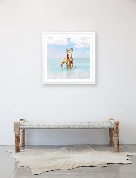 Giraffe Bay by Erin Summer Posters, Prints, & Visual Artwork