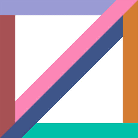 PETTICOAT LANE: This image showcases a simple abstract geometric design featuring stripes of pink, blue, orange, and green against a white background. The stripes are arranged in a diagonal pattern, creating a sense of movement and visual interest. The design is clean and modern, making it suitable for various applications, such as digital prints, website backgrounds, and social media graphics.