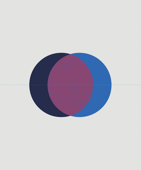 ECLIPSE 3: The image features three overlapping circles in blue, purple, and navy. The circles are arranged on a white background with a faint horizontal line. The blue and navy circles overlap slightly, with the purple circle centered in the space between them.